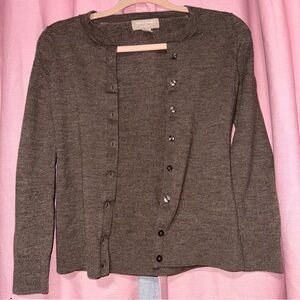 Banana Republic Dark Gray Button Front Wool-Blend Cardigan